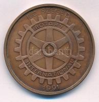 Fritz Mihály (1947-) DN "Rotary Szeged" kétoldalas bronz emlékérem (42,5mm) T:UNC