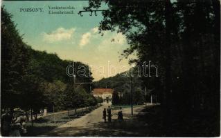1910 Pozsony, Pressburg, Bratislava; Vaskutacska, sétány / spa, promenade