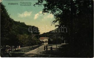 1910 Pozsony, Pressburg, Bratislava; Vaskutacska, sétány / spa, promenade