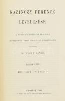 Kazinczy Ferencz levelezése. A Magyar Tudományos Akadémia Irodalomtörténeti Bizottsága megbízásából közzéteszi: Dr. Váczy János. X. kötet. Bp., 1900, MTA, XXXI+(1)+592 p. Átkötött félvászon-kötésben, jó állapotban.