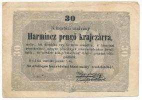 1849. 30kr "Kossuth bankó" dátumban "-IKI" sajtóhibával T:F Adamo G103h
