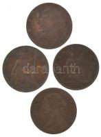 Nagy-Britannia 1860. Farthing bronz "Viktória" (2x) + 1875. Farthing bronz "Viktória" + 1903. Farthing bronz "VII. Eduárd" T:VF-VG United Kingdom 1860. Farthing bronze "Victoria" (2x) + 1875. Farthing bronze "Victoria" + 1903. Farthing bronze "Edward VII" C:VF-VG