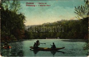 1913 Pozsony, Pressburg, Bratislava; 1. Vödricz tó / 1. Wödritz Teich / lake (felületi sérülés / surface damage)