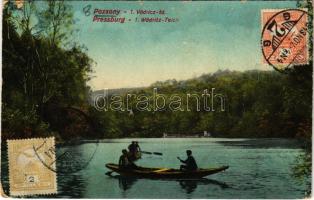 1913 Pozsony, Pressburg, Bratislava; 1. Vödricz tó / 1. Wödritz Teich / lake, TCV card (EK)