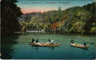 Pozsony, Pressburg, Bratislava; Vaskutacska tó, csónakázók / Eisenbrünnel / lake, boats (EK)