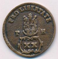 1705. XX Poltura "II. Rákóczi Ferenc" öntvény fém replika T:XF