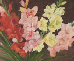 Jelzés nélkül: Csendélet. Olaj, vászon. Dekoratív, kissé sérült fakeretben. 80x60 cm