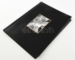 Hollóházi Szász Endre porcelán plakettel díszített bőr írómappa. Matricás, jelzett, hibátlan 17x12 cm, 45x33 cm