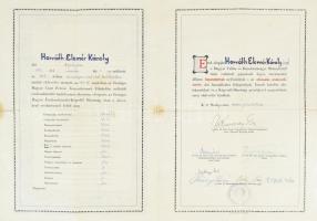 1948 Bp., az Országos Énekszaktanító-Bizottság által kiállított énekszaktanítói oklevél, rajta Zathu...