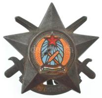 ~1950. "Haditorna" részben zománcozott, Rákos-címeres fém sapkajelvény T:XF