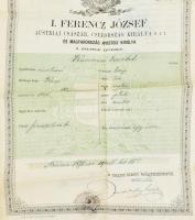 1871 Útlevél külföldre munkásnő részére Jeruzsálembe hajtva / Hungarian passport to Jerusalem for wo...