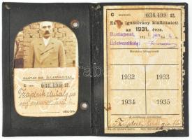 1931 Nyugalmazott csendőr tiszt fényképes utazási igazolványa