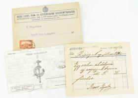 cca 1930 2 db reklám nyomtatvány, egy tábori posta lap