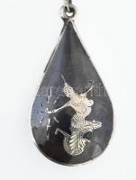 Ezüst(Ag) lánc medállal, jelzett, h: 44 cm, bruttó: 6,8 g