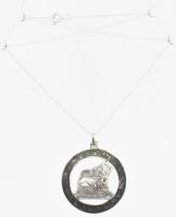 Ezüst(Ag) lánc medállal, jelzett, h: 38 cm, bruttó: 4,2 g