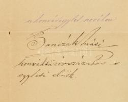 1867. május 28., az Árva megyei Honvédegylet ajánlása Storch Vendel (1827-1886 után) 1848-49-es szab...