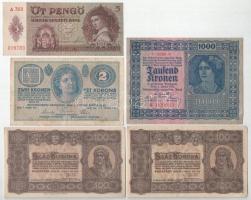 8db-os korona-pengő tétel közte 1914. 2K "C", 1923. 100K (2x) T:XF-F