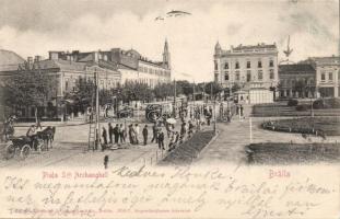 Braila Archangel Square with trams (EK)