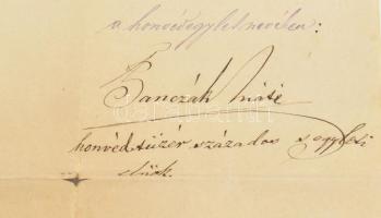 1876. május 28., az Árva megyei Honvédegylet igazolása arról, hogy Storch Vendel (1827-1886 után) az...