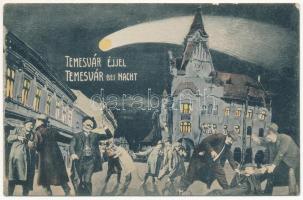 Temesvár, Timisoara; éjjel. Humoros részeges montázs / night. Montage with drunk men, humour (EK)