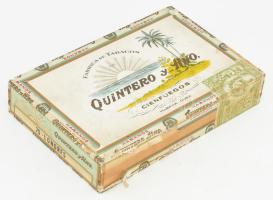 Quintero y Hermano Londres, 25 db-os, komplett doboz kubai szivar, 1925-1940 körül, a szivarok egyen...
