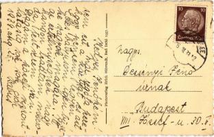 1939 Bad Ischl. Nazi propaganda with swastika montage