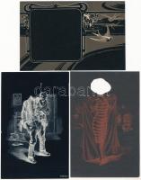 Karikatur-Vignetten - Humoristische Figuren zum Eincopieren von Köpfen Serie 21. 4. assort. Dessins für Postkarten - Negativ-Vignetten für Post-Karten / 18 db humoros negatív matrica képeslapokhoz / 18 humorous negative vignettes for postcards