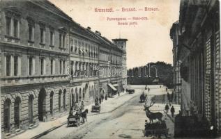 Brassó Gate street with the shop of A. Seewaldt