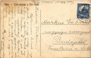 1932 Báta (Tolna), csónakázás a Sár vizén (fl)