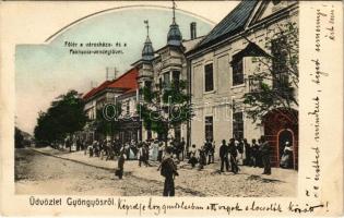 1907 Gyöngyös, Fő tér és városháza. Adler Zsigmond kiadása (EK)
