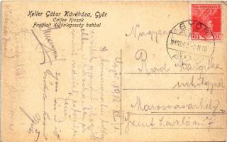 1918 Győr, Keller Gábor kávéháza, fagylalt különlegesség habbal (EK)