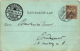 1900 Kecskemét, színház este télen, lovas szán. Divald Károly 297. (EK)