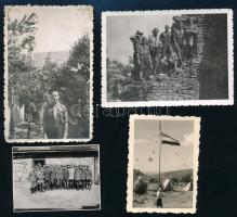 cca 1930-1940 Cserkész fotók (tábori zászló, várrom, csoportkép), 4 db, 9x6 cm és 5,5x4 cm között