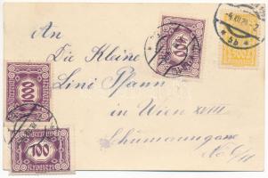 1924 Gruss vom Krampus an Lintschi Pfass sendet Dir Dein Vater / Dombornyomott díszített Krampuszos ...