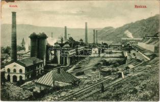 1910 Resicabánya, Resicza, Recita, Resita; vasgyári kohók, iparvasút. Neff Antal kiadása / iron works, factory, industrial railway (fl)