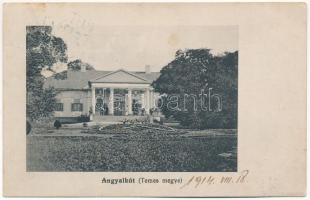 1914 Angyalkút, Kisfalud, Fantanele, Engelsbrunn (Temes); Kövér-Appel-kastély / castle + ANGYALKÚT POSTAI ÜGYN