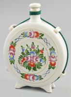 Hollóházi kulacs, kézzel festett, jelzett, hibátlan, m: 22 cm