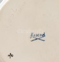 Herendi ékszeres tálka, kézzel festett, másodosztályú jelzéssel, hibátlan, d: 8 cm