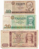 NDK 1964. 20M + 1971. 10M + 1975. 20M T:F,VG GDR 1964. 20 Mark + 1971. 10 Mark + 1975. 20 Mark C:F,VG