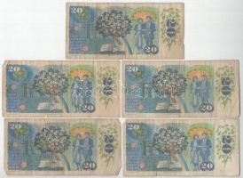 Csehszlovákia 1960-1988. 10K-50K (9db, 5xklf) T:F,VG
Czechoslovakia 1960-1988. 10 Korún - 50 Korún ...