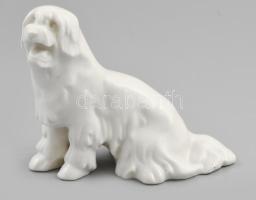 Zsolnay kutya. Fehérmázas porcelán, jelzéssel, hibátlan, 14x11 cm