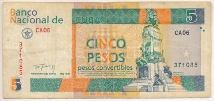 Kuba 1994. 5KP "CA06" T:F Cuba 1994. 5 Convertibles Pesos "CA06" C:F Krause P#FX39