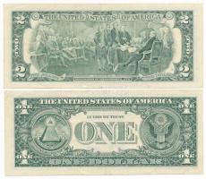 Amerikai Egyesült Államok 1995. 2$ + 2001. 1$ T:F
USA 1995. 2 Dollars + 2001. 1 Dollar C:F