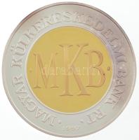 Lebó Ferenc (1960-) 1997. "MKB - Magyar Külkereskedelmi Bank Rt." jelzett Ag emlékérem dís...