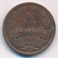 1864B 4kr Cu T:XF,VF patina