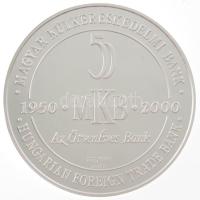 Lebó Ferenc (1960-) 2000. "50 éves az MKB 1950-2000 / A legnagyobb magyar - Széchenyi István" kétoldalas jelzett Ag emlékérem kapszulában, dísztokban (31,34g/0.999/42,5mm) T:PP