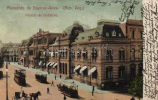 Buenos Aires Gobierno Palace with Doubledecker Tram (EB)