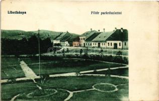 1925 Libetbánya, Libethen, Lubietová; Fő tér, és park. Holéczy Gusztáv kiadása / main square and park