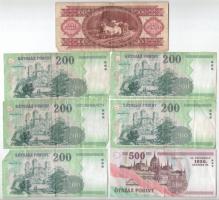 1992. 100Ft + 2003-2007. 200Ft (5xklf) + 2006. 500Ft "A forradalom 50. évfordulója 1956. októbe...