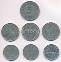 NSZK 1980-1991. 1M Cu-Ni (3xklf) + 1975-1992. 2M Cu-Ni (3xklf) + 1980D 5M Cu-Ni T:XF-VF GFR 1980-1991. 1 Mark Cu-Ni (3xdiff) + 1975-1992. 2 Mark Cu-Ni (3xdiff) + 1980D 5 Mark Cu-Ni C:XF-VF